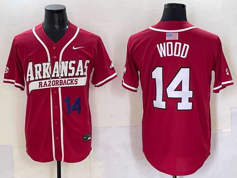 Men 2025 Alabama Crimson Tide #14 Wood Red Nike Joint Name Nike NCAA Jersey style 3->ncaa teams->NCAA Jersey